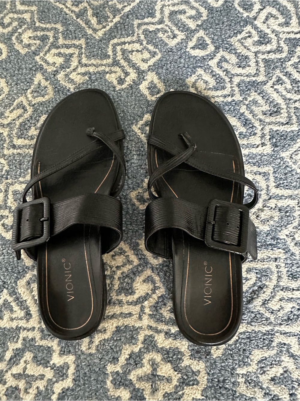 VIONIC Julep black slip on sandals size 8.5 - Picture 2 of 7